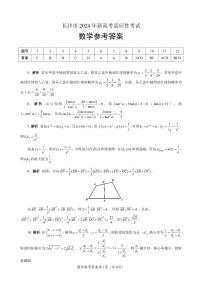 长沙市2024年新高考适应性考试数学试卷（附参考答案）