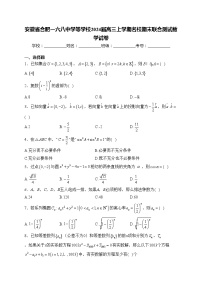 安徽省合肥一六八中学等学校2024届高三上学期名校期末联合测试数学试卷(含答案)