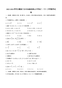 2023-2024学年安徽省六安市金寨县青山中学高二（下）开学数学试卷（含解析）