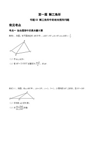 备战2024年高考数学二轮复习专题03解三角形中的组合图形问题(原卷版+解析)