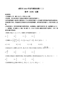 陕西省咸阳市2024届高三下学期高考模拟检测(二)数学（文科）试题(含答案)