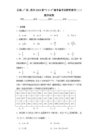 云南、广西、贵州2024届“333”高考备考诊断性联考（二）数学试卷及答案
