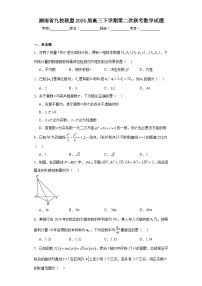 湖南省九校联盟2024届高三下学期第二次联考数学试题及答案
