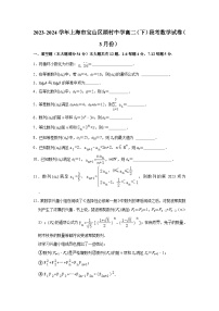 2023-2024学年上海市宝山区顾村中学高二（下）段考数学试卷（3月份）（含解析）