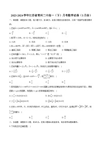 2023-2024学年江苏省常州二中高一（下）月考数学试卷（3月份）(含解析）