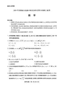 2024年安徽省示范高中皖北协作区第26届高三联考 数学试题