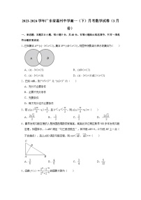 2023-2024学年广东省惠州中学高一（下）月考数学试卷（3月份）（含解析）