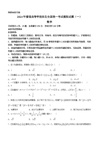 2024届湖北省新高考协作体高三下学期一模考试数学