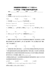 河南省新高中创新联盟TOP二十名校2023-2024学年高一下学期2月调研考试数学试卷(含答案)