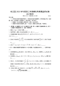 2024年上海市松江区高三下学期高考二模数学试卷含答案
