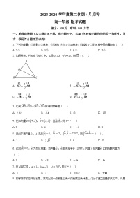 山东省菏泽市外国语学校2023-2024学年高二下学期4月月考数学试卷（原卷版+解析版）