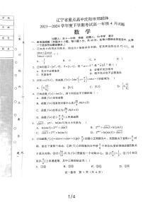 辽宁省重点中学沈阳市郊联体2023-2024学年高一下学期4月联考数学试题