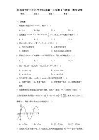 河南省TOP二十名校2024届高三下学期4月冲刺一数学试卷及答案