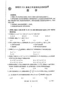 邯郸市2024届高三年级第四次调研检测数学试卷（附参考答案）