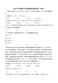 2024年宁夏银川市高考数学质检试卷（文科）（含解析）