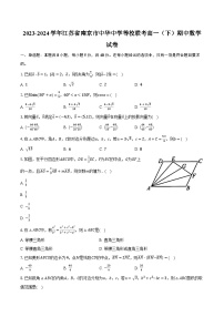 2023-2024学年江苏省南京市中华中学等校联考高一（下）期中数学试卷（含解析）