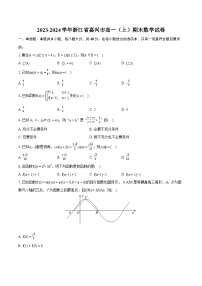 2023-2024学年浙江省嘉兴市高一（上）期末数学试卷（含详细答案解析）