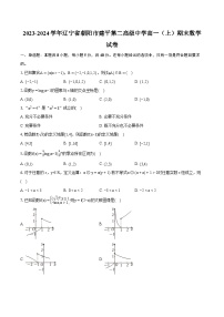 2023-2024学年辽宁省朝阳市建平第二高级中学高一（上）期末数学试卷（含详细答案解析）