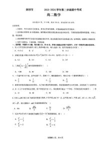广东省深圳高级中学（集团）2023-2024学年高二下学期期中考试数学试卷