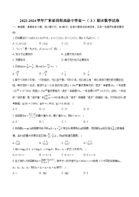 2023-2024学年广东省深圳高级中学高一（上）期末数学试卷(含详细答案解析)