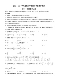 广东省茂名市化州市2023-2024学年高一下学期期中学科素养测评数学试题
