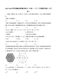 2023-2024学年湖南省常德市津市一中高一（下）月考数学试卷（4月份）（含解析）