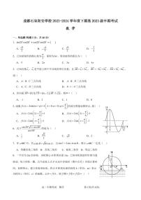 四川省成都市简阳实验学校（成都石室阳安学校）2023-2024学年高一下学期期中考试数学试题