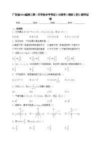 广东省2024届高三第一次学业水平考试（小高考）模拟（四）数学试卷(含答案)