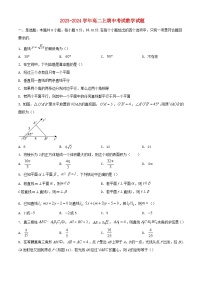 四川省内江市2023_2024学年高二数学上学期期中测试题