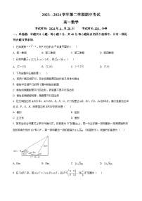 福建省厦门市湖滨中学2023-2024学年高一下学期期中考试数学试题（原卷版+解析版）