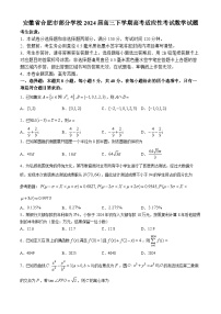 安徽省合肥市部分学校2024届高三下学期高考适应性考试数学试题word版（附解析版）