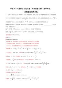 专题03 19题新结构定义题（平面向量与解三角形部分）(解析版）-2024年高考数学复习解答题解题思路训练