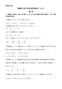 广东省华南师范大学附属中学2023-2024学年高三下学期4月高考适应性练习 数学 Word版含解析