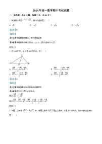 2024岳阳岳阳县一中高一下学期4月期中考试数学试题含解析