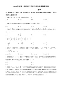 浙江省绍兴市上虞区2023-202学年高三下学期适应性教学质量调测数学试卷（原卷版+解析版）