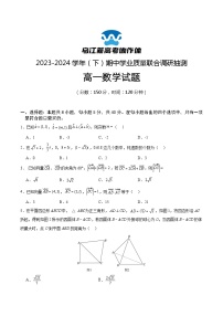 重庆市乌江新高考协作体2023-2024学年高一下学期5月期中考试数学试卷（Word版附答案）