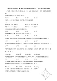 2023-2024学年广东省深圳市福田中学高一（下）期中数学试卷（含解析）