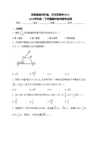 安徽省宿州市省、市示范高中2023-2024学年高一下学期期中联考数学试卷(含答案)