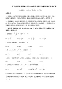 江西师范大学附属中学2024届高考第三次模拟测试数学试题