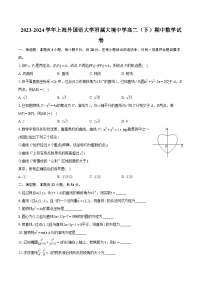 2023-2024学年上海外国语大学附属大境中学高二（下）期中数学试卷-普通用卷