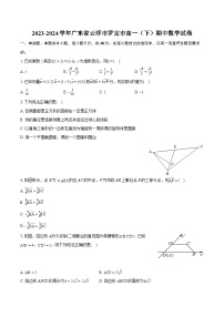 2023-2024学年广东省云浮市罗定市高一（下）期中数学试卷-普通用卷