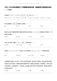 2023_2024学年湖南高二下学期期中数学试卷（湖湘教育三新探索协作体）