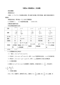 新高考数学大一轮复习讲义之方法技巧专题08幂函数与二次函数(原卷版+解析)