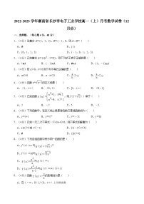 2022-2023学年湖南省长沙市电子工业学校高一（上）月考数学试卷（12月份）