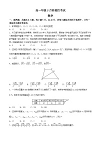 广西重点高中2023-2024学年高一下学期5月阶段性联合调研考试数学试题