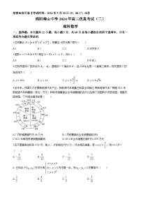 四川省绵阳市南山中学2024届高三下学期二模理科数学试题（Word版附答案）