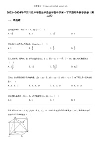 2023_2024学年四川巴中平昌县平昌县平昌中学高一下学期月考数学试卷（第二次）