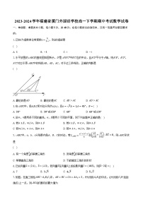 2023-2024学年福建省厦门外国语学校高一下学期期中考试数学试卷-普通用卷（含解析）