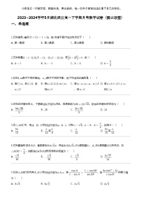 2023_2024学年5月湖北武汉高一下学期月考数学试卷（腾云联盟）