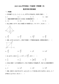 江苏省宿迁市泗阳县两校2023-2024学年高一下学期5月联考数学试卷（Word版附解析）